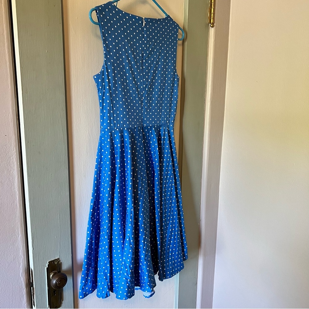 BOGO Grace Karin Blue and White Polka Dot Dress - Picture 5 of 6